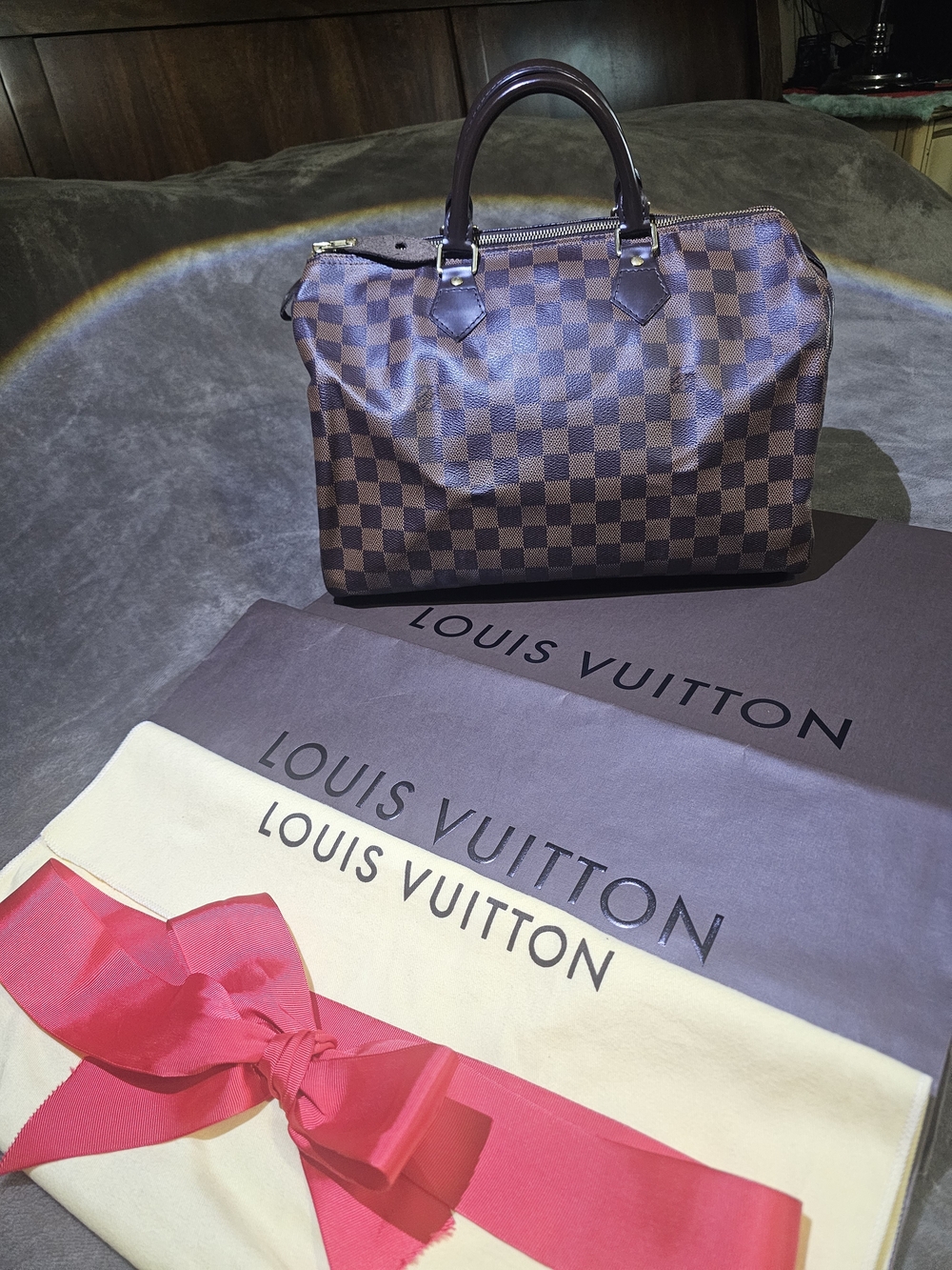 Louis Vuitton Brown Damier Speedy 30 Satchel - Picture 4 of 15